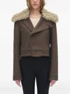 Ann Demeulemeester Wiebke Cropped Jacket In Brown