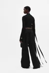 Ann Demeulemeester Wivan Cropped Long Sleeve Top In Multicolor
