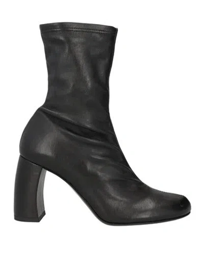 Ann Demeulemeester Woman Ankle Boots Black Size 8 Leather