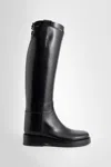 Ann Demeulemeester Buckle Detailed Round Toe Boots In Black