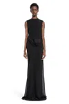 Ann Demeulemeester Black Leah Long Asymmetric Maxi Dress In Black