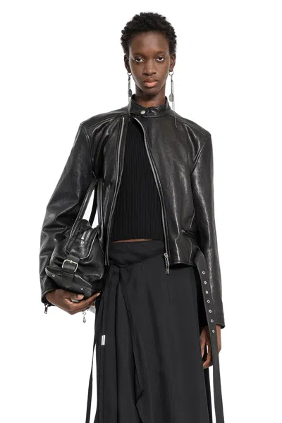 Ann Demeulemeester Woman Black Jackets