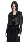 Ann Demeulemeester Long Sleeve Leather Jacket In Black