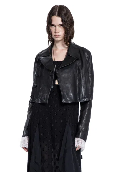 Ann Demeulemeester Woman Black Jackets