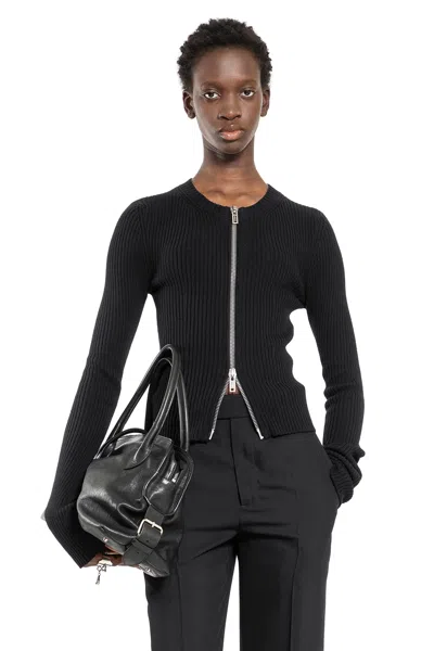 Ann Demeulemeester Terna Short Zipper Cardigan In Black