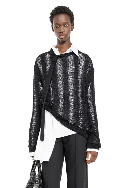 Ann Demeulemeester Woman Black Knitwear In Black  