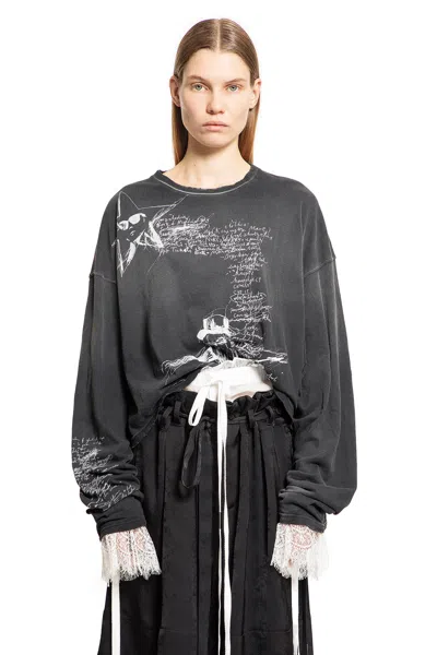 Ann Demeulemeester Woman Black T-shirts & Tank Tops
