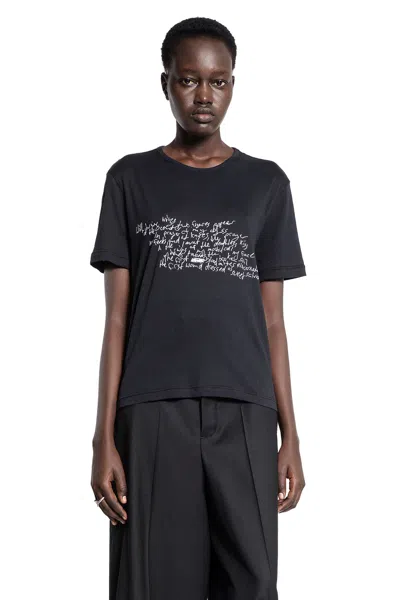 Ann Demeulemeester Woman Black T-shirts & Tank Tops
