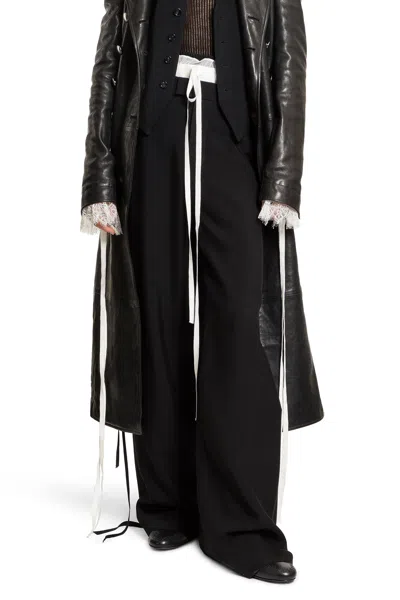 Ann Demeulemeester Woman Black Trousers