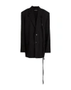Ann Demeulemeester Woman Blazer Black Size 12 Virgin Wool, Cotton