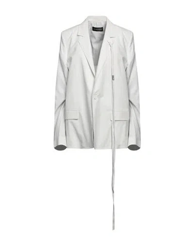Ann Demeulemeester Woman Blazer Light Grey Size 8 Cotton