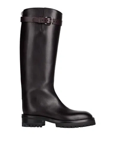 Ann Demeulemeester Woman Boot Dark Brown Size 7 Leather In Brown