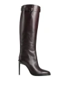 Ann Demeulemeester Woman Boot Plum Size 7.5 Leather In Brown