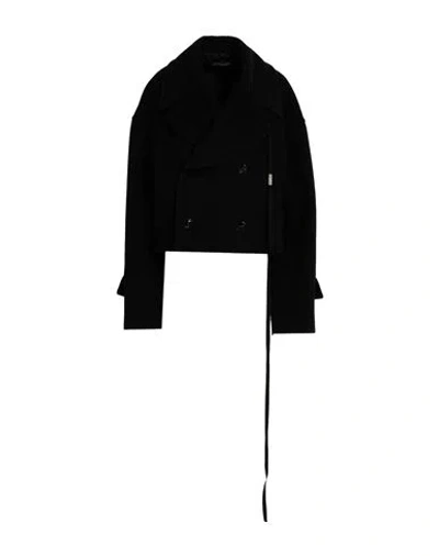 Ann Demeulemeester Woman Coat Black Size 8 Wool, Polyamide