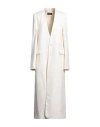 Ann Demeulemeester Woman Coat Ivory Size 8 Virgin Wool In White