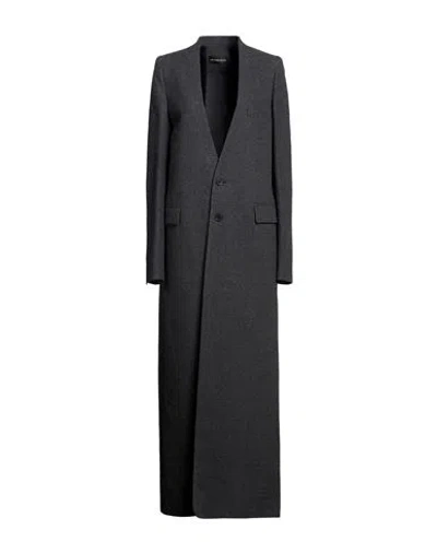 Ann Demeulemeester Woman Coat Lead Size 8 Virgin Wool In Grey