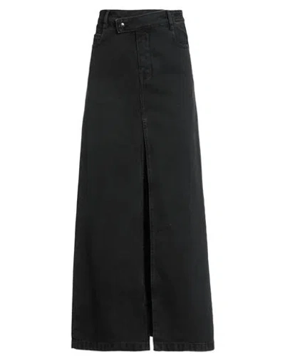 Ann Demeulemeester Woman Denim Skirt Black Size 12 Cotton