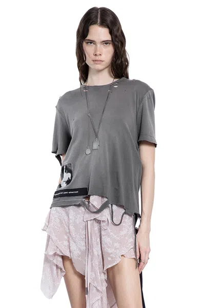 Ann Demeulemeester Woman Grey T-shirts & Tank Tops