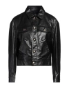 Ann Demeulemeester Ilmi Satin Structured Leather Jacket In Black