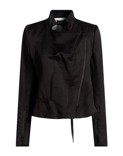 Ann Demeulemeester Woman Jacket Black Size 4 Linen, Silk