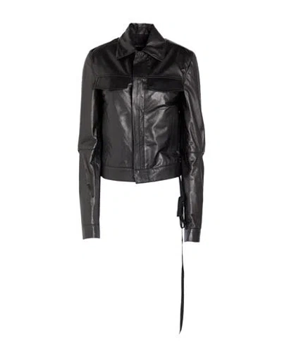 Ann Demeulemeester Woman Jacket Black Size 6 Leather