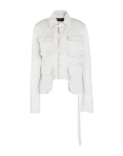 Ann Demeulemeester Woman Jacket Light Grey Size 10 Cotton, Viscose, Metal In Gray