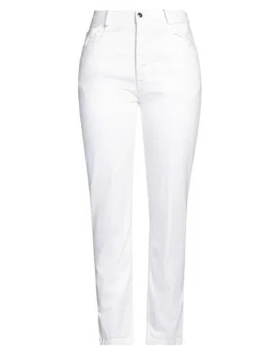 Ann Demeulemeester Woman Denim Pants White Size 30 Cotton