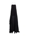 Ann Demeulemeester Woman Maxi Dress Black Size 10 Viscose, Silk