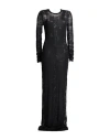 Ann Demeulemeester Woman Maxi Dress Black Size L Silk, Linen In Black