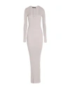 Ann Demeulemeester Woman Maxi Dress Light Grey Size M Cotton, Silk In Gray
