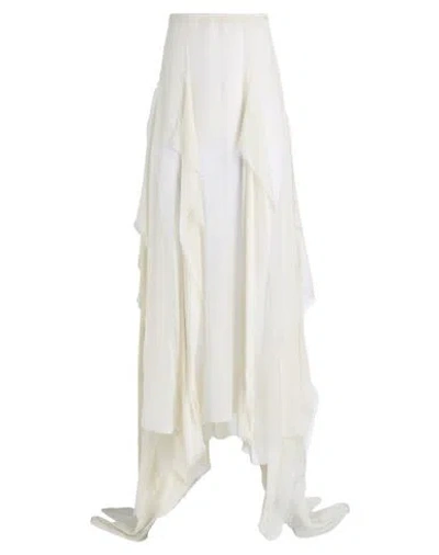 Ann Demeulemeester Woman Maxi Skirt Ivory Size 8 Silk In White