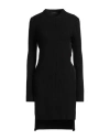 Ann Demeulemeester Woman Midi Dress Black Size S Virgin Wool, Viscose, Cotton In Black