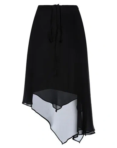 Ann Demeulemeester Woman Midi Skirt Black Size 10 Silk