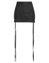 Ann Demeulemeester Woman Mini Skirt Dark Brown Size 6 Cotton