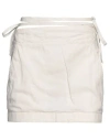 Ann Demeulemeester Woman Mini Skirt Off White Size 6 Cotton