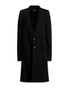 Ann Demeulemeester Woman Overcoat Black Size 14 Viscose In Black