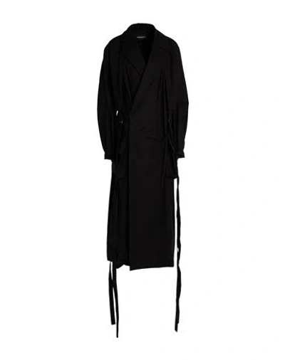 Ann Demeulemeester Woman Overcoat & Trench Coat Black Size 12 Cotton