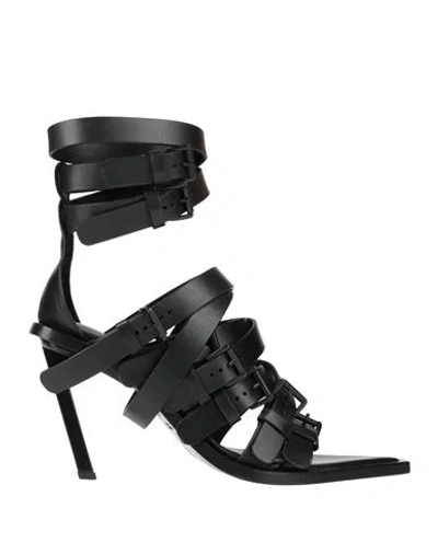 Ann Demeulemeester Woman Sandals Black Size 9.5 Leather
