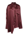 Ann Demeulemeester Woman Shirt Burgundy Size 10 Silk In Red