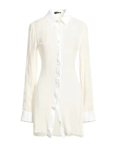 Ann Demeulemeester Woman Shirt White Size 10 Silk, Cotton