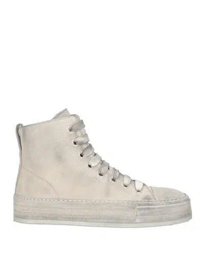 Ann Demeulemeester Woman Sneakers Light Grey Size 8 Leather
