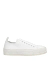 Ann Demeulemeester Woman Sneakers White Size 8 Textile Fibers, Soft Leather In White