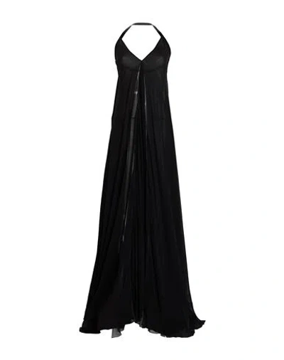 Ann Demeulemeester Woman Top Black Size 12 Silk, Calfskin