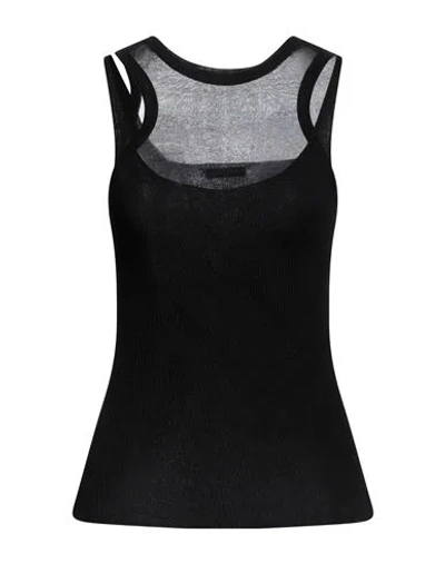 Ann Demeulemeester Woman Top Black Size S Cotton, Polyamide