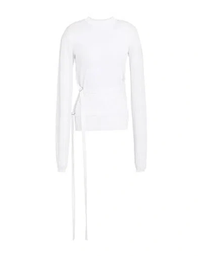 Ann Demeulemeester Woman Top White Size L Cotton, Polyamide