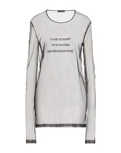 Ann Demeulemeester Woman T-shirt Black Size M Polyamide