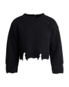 Ann Demeulemeester Woman Turtleneck Black Size Xl Virgin Wool In Black