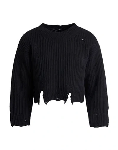 Ann Demeulemeester Woman Turtleneck Black Size Xl Virgin Wool