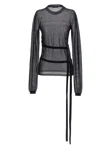 Ann Demeulemeester Black Lace Up Detail Sweater In Black