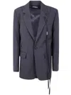 Ann Demeulemeester 'elin' Twisted Clousure Tailored Jacket In Blue